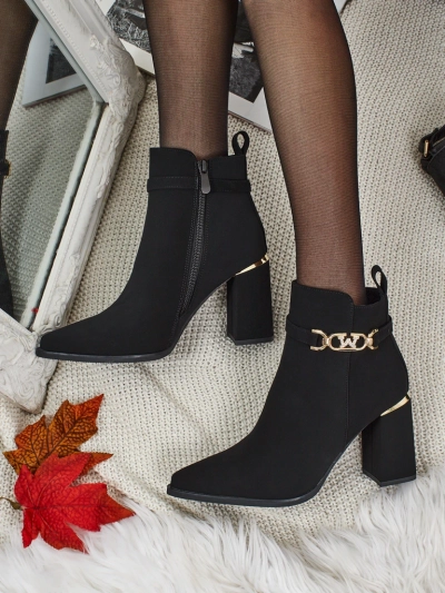 Bottines femme éco suède à talon bloc Ostirena