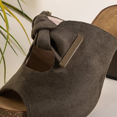 OUTLET Sandales vertes pour femmes sur le poteau Kustai - Footwear