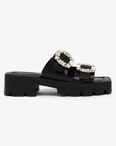 Royalfashion Tongs à talon Tireta embellies pour femme
