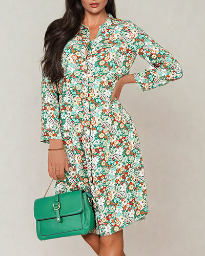 Royalfashion Robe midi à motifs pour femme