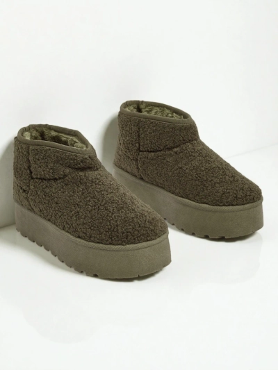 Bottes courtes imitation bottes de neige pour femmes Marellin