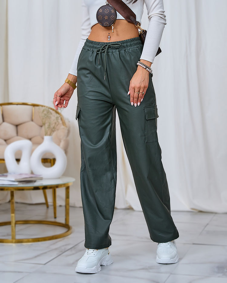 Royalfashion Pantalon de combat droit pour femme en noir