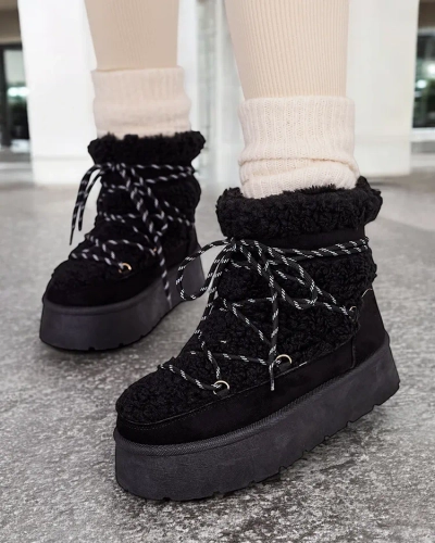 Royalfashion Bottes de neige à lacets pour femme Evonie