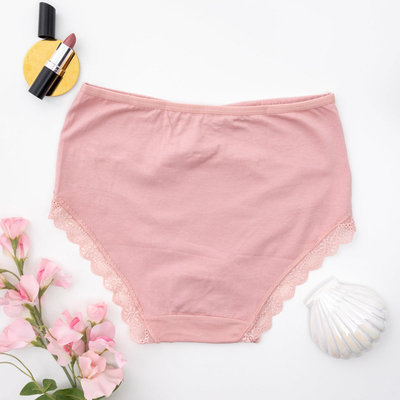 Culotte femme rose avec dentelle PLUS TAILLE - Sous-vêtements