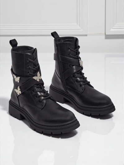 Bottines worker pour femmes avec décorations Motill