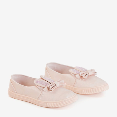 Slip enfant rose clair avec nœud Ferrina - Chaussures